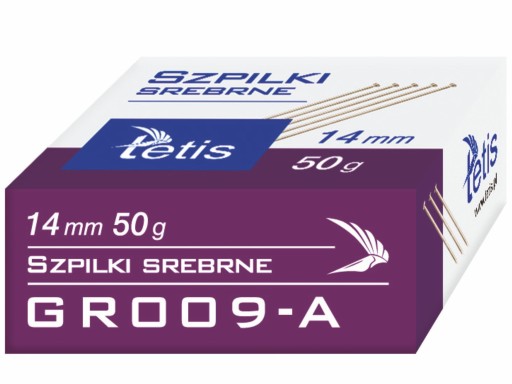 Strieborné oceľové ihlice krátke 14mm Tetis 50g