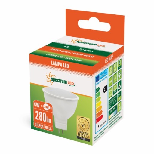 GU5.3 4W WW teplá Spectrum LED žiarovka