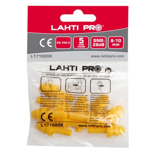 Silikónové štuple do uší 5 párov Lahti Pro L171020K