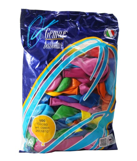 Pastelové balóny Multicolored MIX, G90, 25 cm, 100 ks.