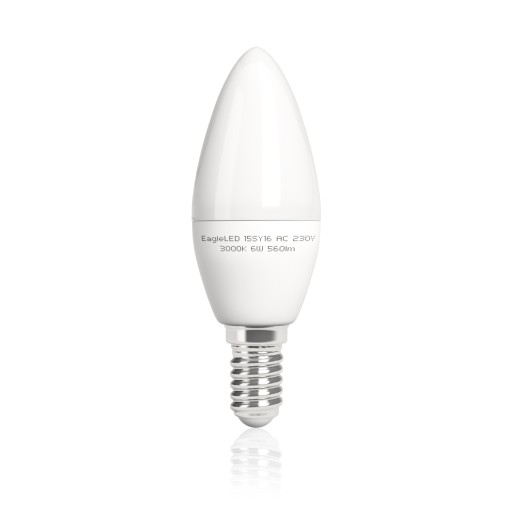 LED žiarovka na sviečku E14 C37 6W=50W teplá CCD EL