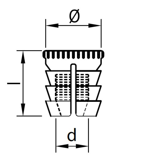 Zásuvka 10 x M4 x 8 x 8 mm s plastovou vložkou