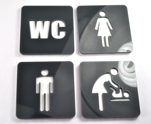Plaketa, nápis, WC, WC, Piktogram