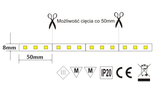 LED pás 300 LED 5m TEPLÁ biela