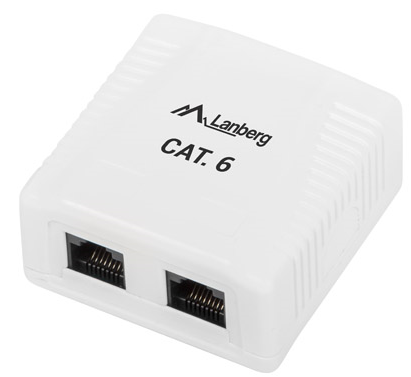 Lanberg nástenná zásuvka 2x RJ-45 Kat. 6e UTP