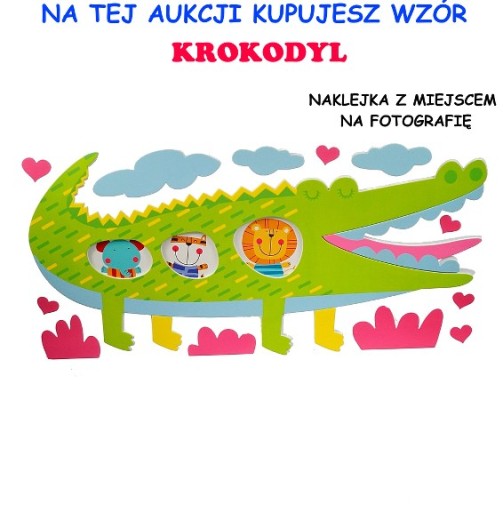 NÁLEPY NA STENU VESELÝ KROKODÝL 60CM E0398 EMAJ