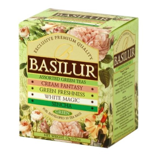 Sada zeleného čaju Basilur 4 PRÍCHUTINY 10x1,5g