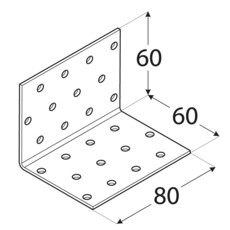 Montážny uhol - KM5 60x60x80x2 DMX