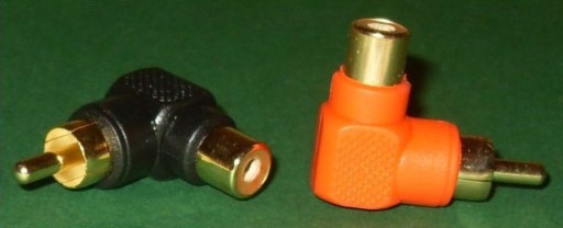 Adaptér RCA zástrčka/zásuvka, uholník, 2 ks (1100A)