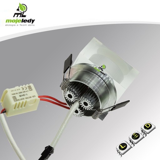 LED stropné svietidlo 3W teplá 230V LDS dekorácia