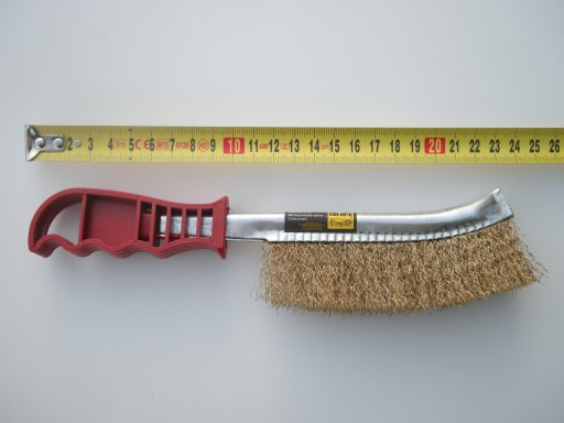 RUČNÁ DRRÁŽKOVÁ DROBNÁ KEFA, MOSADZ, 250mm