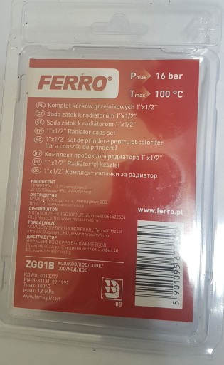 FERRO Sada zátok na hliníkový radiátor