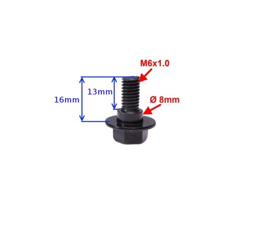 SKRUTKA PLASTOVÉ SKRUTKY OCEL M6x13 3mm prírubové puzdro bez závitu