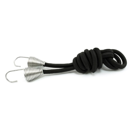 Elastické gumené lano 10mm čierne s háčikom 1m