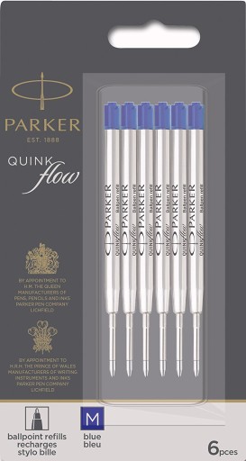Náplň do pera QUINKFLOW M modrá PARKER 19