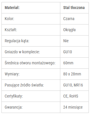 Halogénové stropné svietidlo ČIERNA + zásuvka GU10