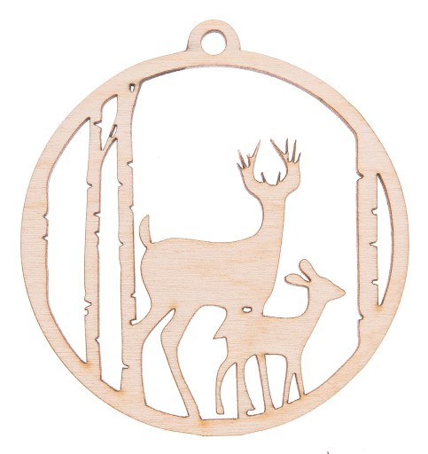 BAUBLE PRÍVESOK na vianočný stromček DECOUPAGE soby P18