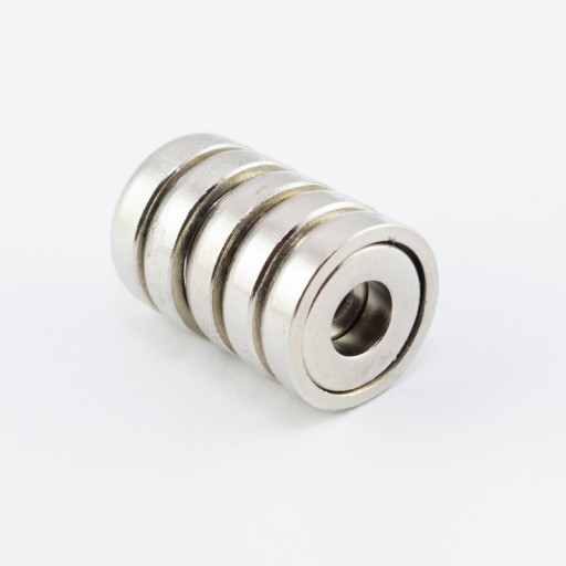 NEODYMOVÝ MAGNET S OTVOROM NA SKRUTKU B16 - SADA - 4 KUSY