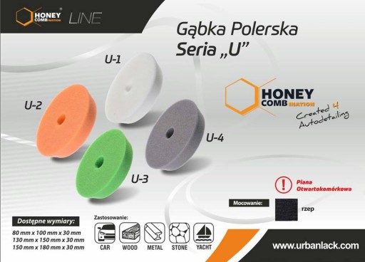 Honey U Leštiaca špongia 80/100mm pre DA povrchovú úpravu