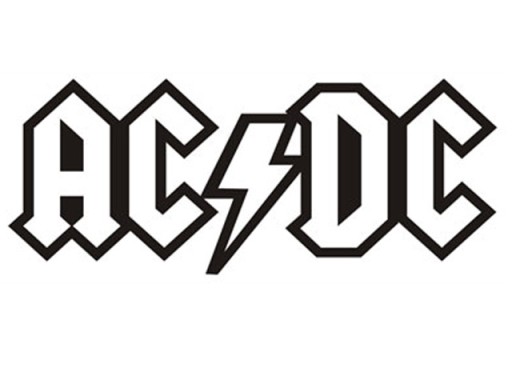 NÁLEPKA AC/DC NA AUTO, MOTORKU, GUITARU, DVERE..
