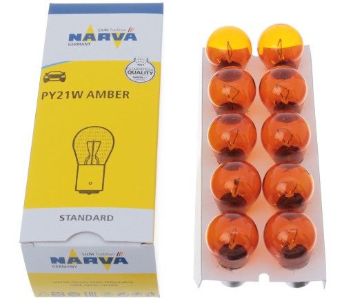 NARVA ŽIAROVKA 12V PY21W BAU15s 21W SIMSON MZ AMBER