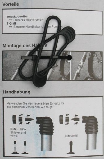 mini teleskopická pumpa na bicykel, GERMAN PLASTIC