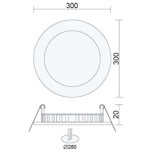 LED PANEL stropné svietidlo PODTYNK 25W OKR.