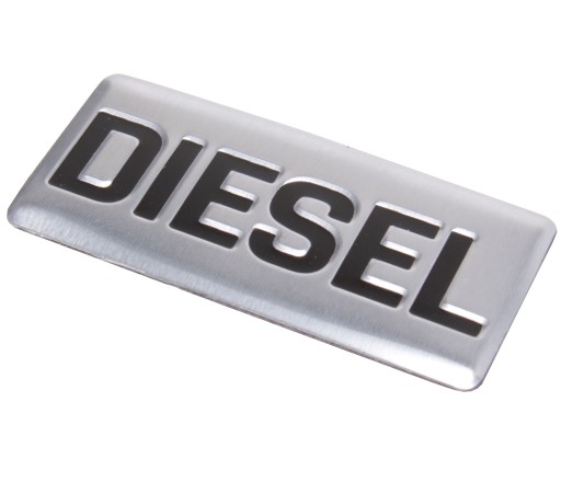 NÁLEPKA HLINÍKOVÝ ZNAK CHROME DIESEL 3D