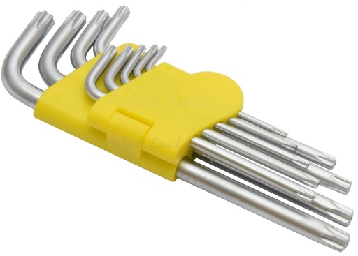 TORX imbusové kľúče s otvorom T10 - T50 CrV, 9 kusov