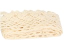 Čipkovaná látková stuha 40mm/1m BIELA/KRÉMOVÁ