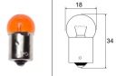 ŽIAROVKA SVETLA BA15S 12V 10W ORANŽ