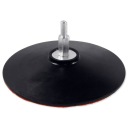 Pevný gumený kotúč so suchým zipsom 125 mm, rukoväť 6 mm