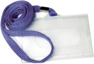 ID držiak s lanyard páskou 90x56 mm modrý