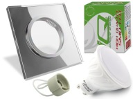 SET SKLENENÉ STROPNÉ SVIETIDLÁ + GU10 6W LED CW