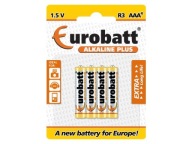 AAA BATÉRIE TYČE 4 KUSY ALKAIC EUROBATT R3