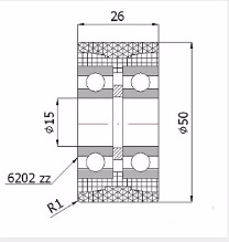 FI 50 -26/15 POLYURETÁNOVÉ VALCE VALEC 80 KG