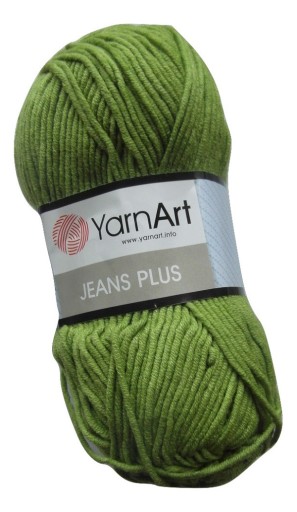 100g bavlnená akrylová priadza Jeans Plus 69 zelená