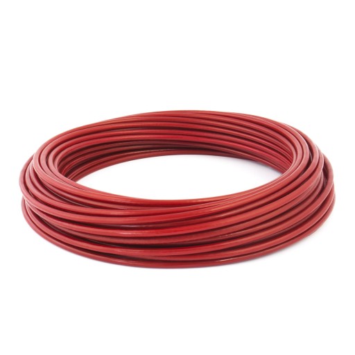 Červené PVC lano oceľové lanko 3/6mm 1x19 1m