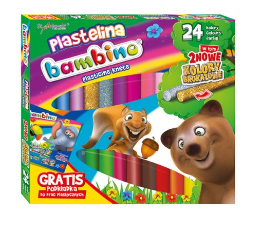Bambino plastelína 24 farieb + podložka