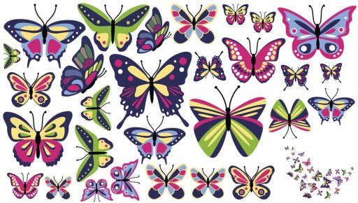Nálepka na stenu BOTTERFLIES! Veľký výber! 100 x 76 cm