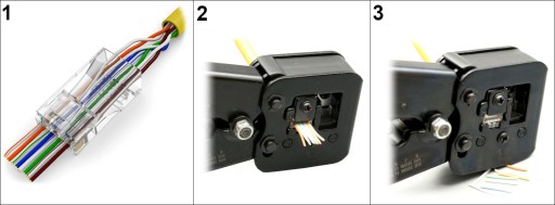 Priechodná zástrčka RJ45T*P100, balenie 100 ks. ABCV