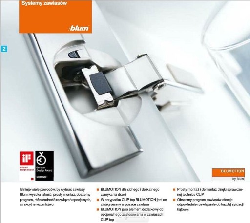 BLUM horný pánt s dvojitým klipom s blumotion 171B3550