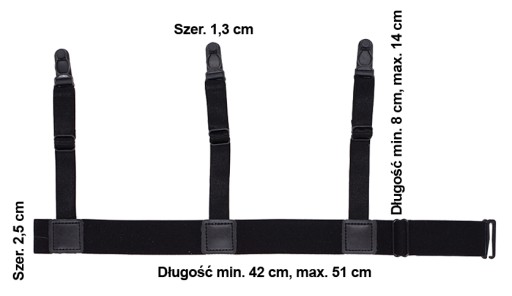 Pánske traky GARTERS na udržanie košele, výška PL