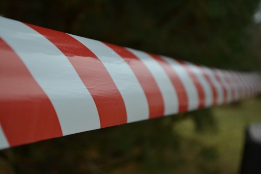 Červeno-biela výstražná páska 70mm/100m