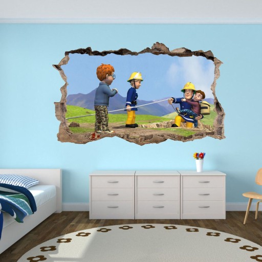 Nálepka na stenu FIREMAN SAM! 3D efekt! Veľký výber z