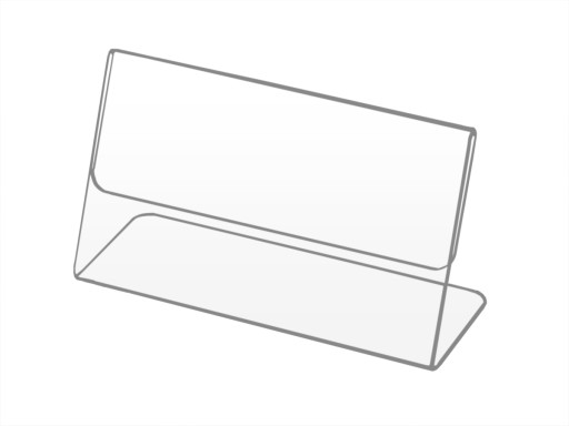STOJAN typ L pre CENY POPIS CENNÍK 90x50 mm PLEXI