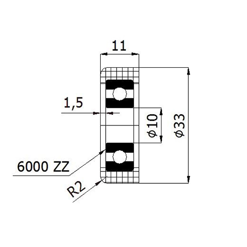 Valčekové koleso valček fi. 33 mm pre bránu HIT!