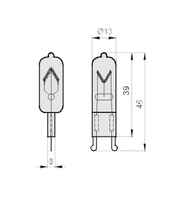 Halogénová žiarovka G9 230V 48W=62W