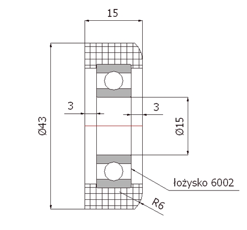 POLYAMIDOVÝ VALEC 43mm pre portálový vozík R-43/15