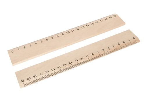 Drevené pravítko 20 cm, prírodná miera, BUK!